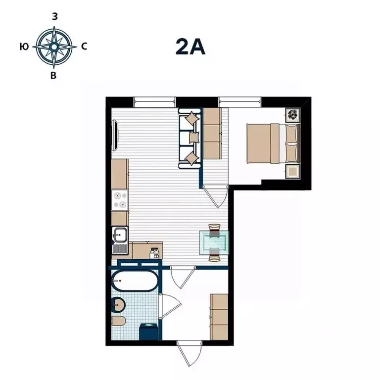 2-к кв. Приморский край, Владивосток ул. 2-я Поселковая (43.8 м) - Фото 1