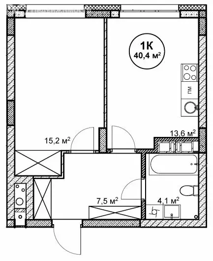 1-комнатная квартира: Нижний Новгород, посёлок Cовхоза Цветы (40.4 м) - Фото 1