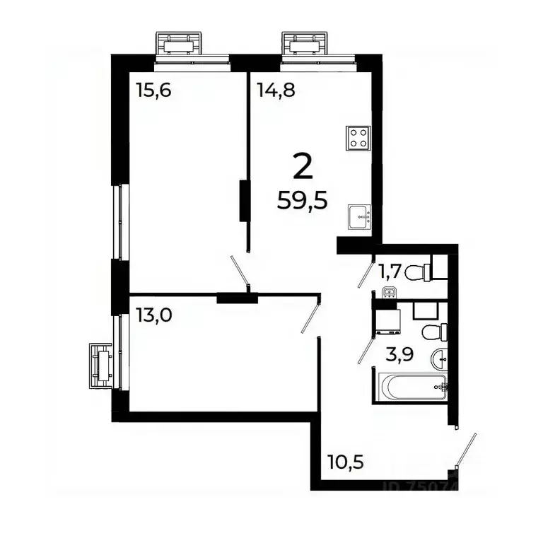 2-к кв. Нижегородская область, Нижний Новгород ул. Коперника, 15 (59.3 ... - Фото 1