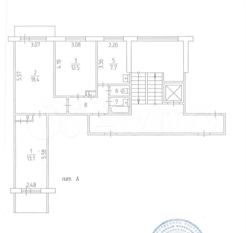 3-к. квартира, 61 м, 9/9 эт. - Фото 0