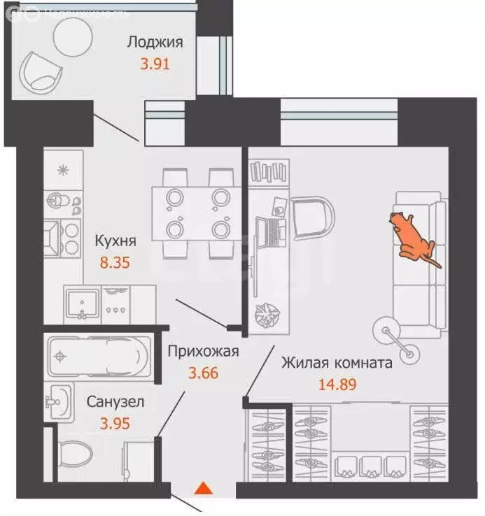 1-комнатная квартира: Киров, Чистопрудненская улица, 13 (32 м) - Фото 1