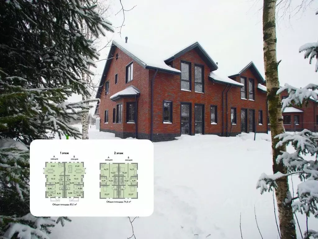 Таунхаус в Ленинградская область, Всеволожский район, Юкковское с/пос, ... - Фото 1