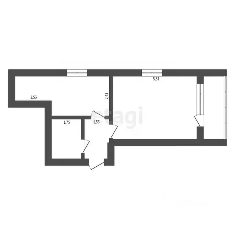 1-к кв. Амурская область, Благовещенск Тополиная ул., 82 (41.1 м) - Фото 1