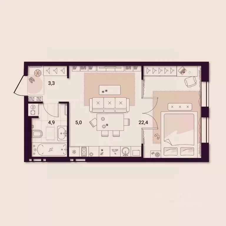 1-к кв. Приморский край, Артем ул. Куйбышева, 11А (35.76 м) - Фото 1