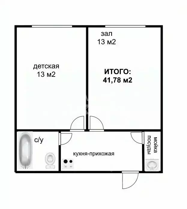 2-к кв. Томская область, Томск Железнодорожная ул., 62 (41.7 м) - Фото 1