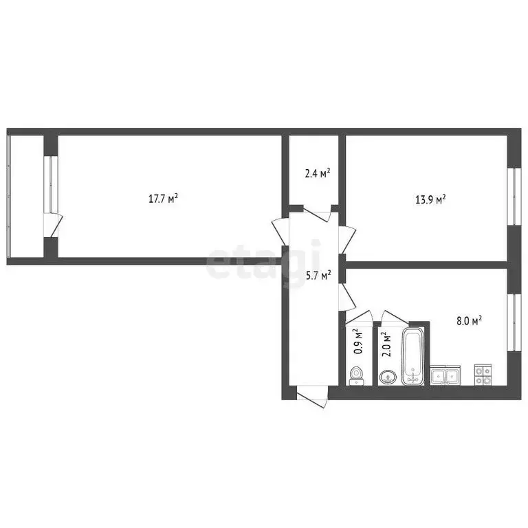 2-комнатная квартира: Тамбов, Мичуринская улица, 124 (43.8 м) - Фото 0