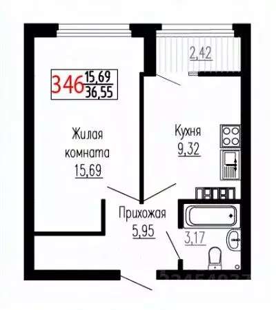 1-к кв. Свердловская область, Екатеринбург ул. Лыжников, 3 (36.5 м) - Фото 0