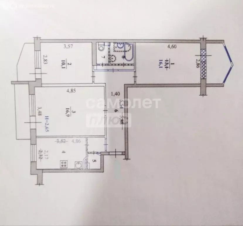 3-комнатная квартира: Волгоград, улица Землячки, 50 (68.4 м) - Фото 1