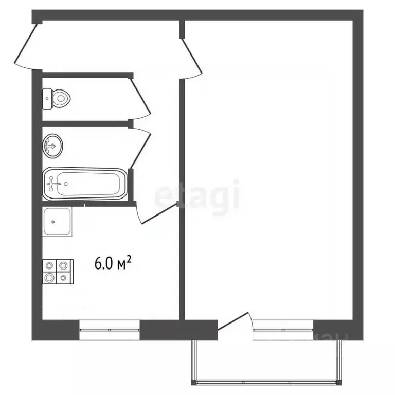 1-к кв. Ярославская область, Рыбинск 9 Мая ул., 16 (31.5 м) - Фото 2