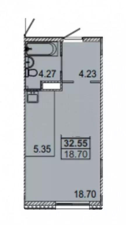 Квартира-студия: Казань, улица Генерала Ерина, 13к2 (32.55 м) - Фото 1