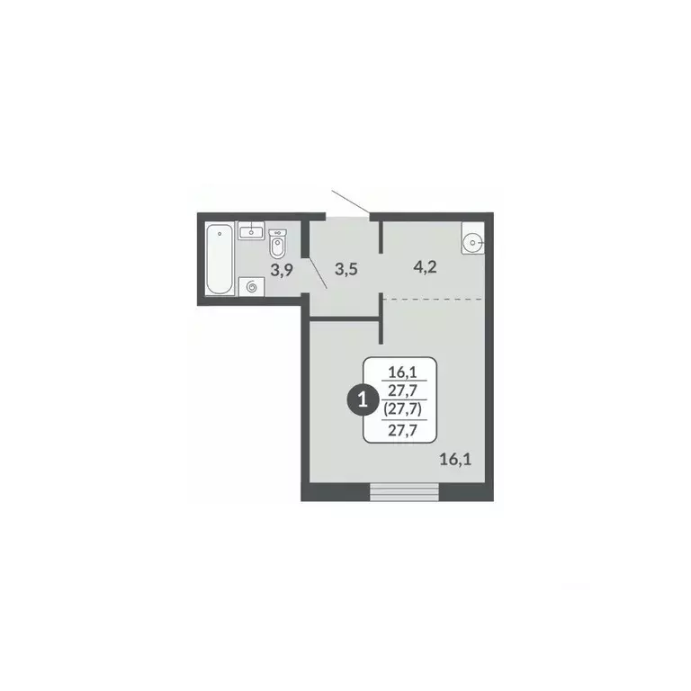 Студия Кировская область, Киров Московская ул., 209 (27.7 м) - Фото 1