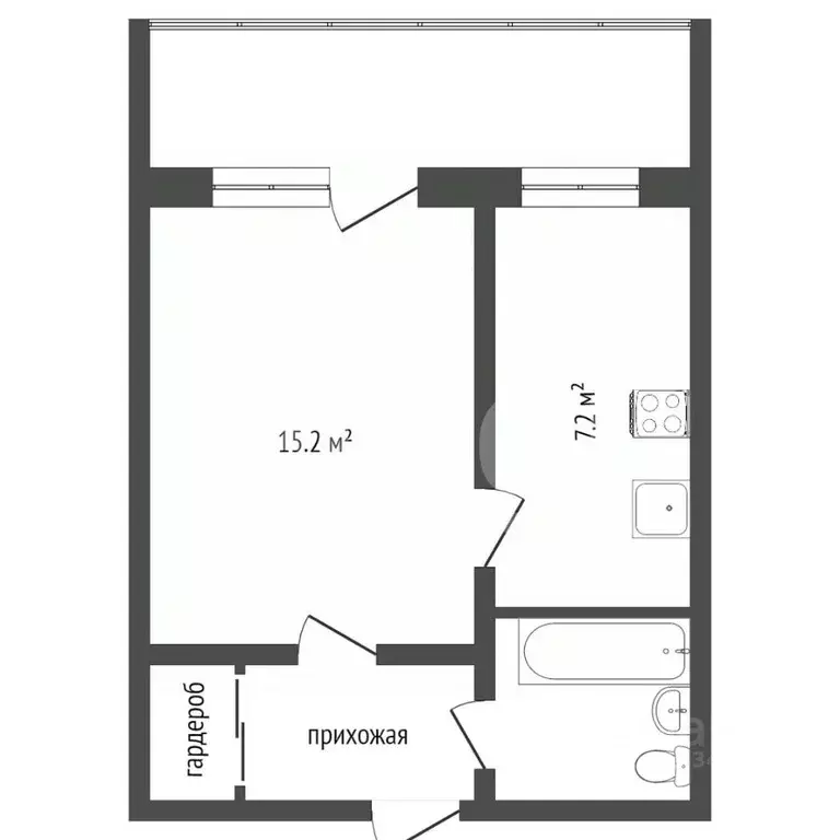 1-к кв. Воронежская область, Воронеж ул. Менделеева, 4А (31.7 м) - Фото 1