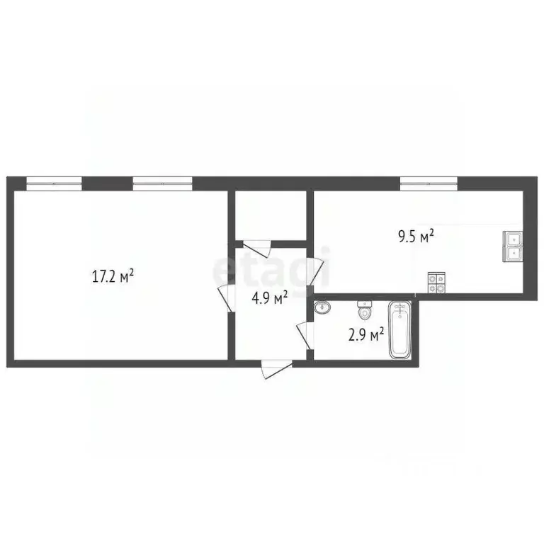 1-к кв. Крым, Бахчисарайский район, с. Железнодорожное ул. Каштановая, ... - Фото 2