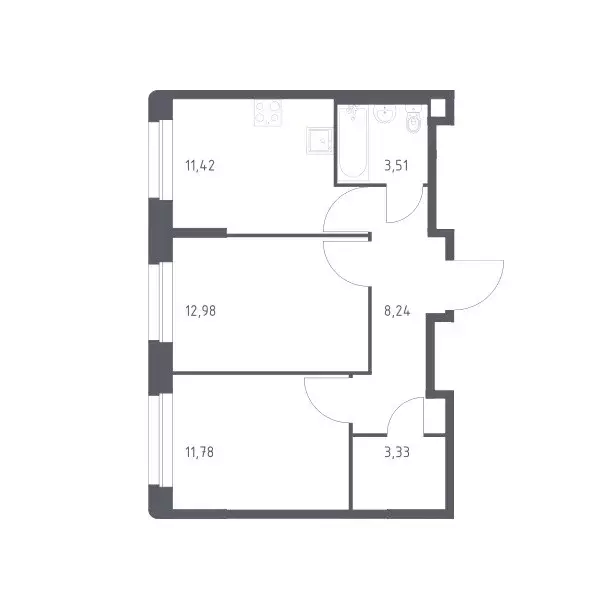 Продаётся 2-к квартира, 51.26 м - Фото 0