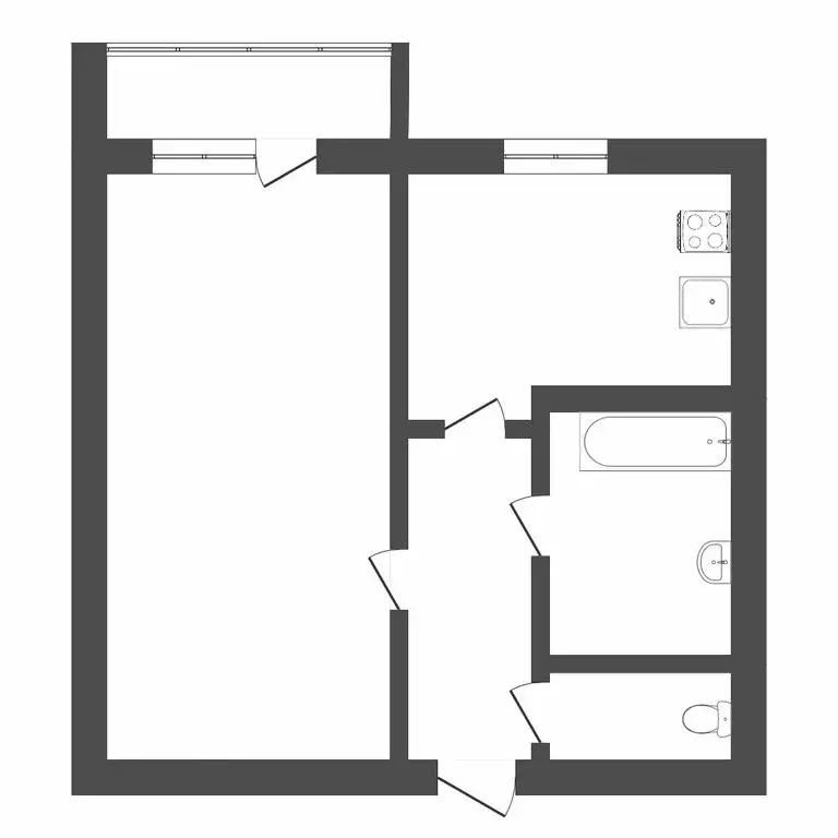 1-комнатная квартира: Каскара, улица 67 лет Октября, 1 (33 м) - Фото 0