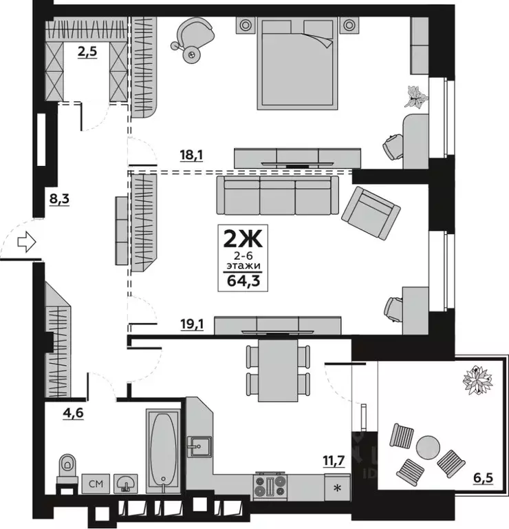 2-к кв. Волгоградская область, Волгоград пос. Ангарский, ул. ... - Фото 1