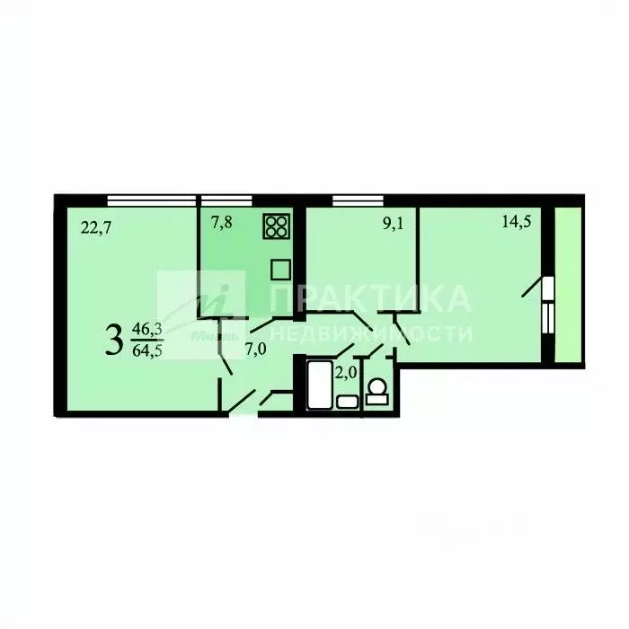3-к кв. Московская область, Балашиха Железнодорожный мкр, ул. ... - Фото 2