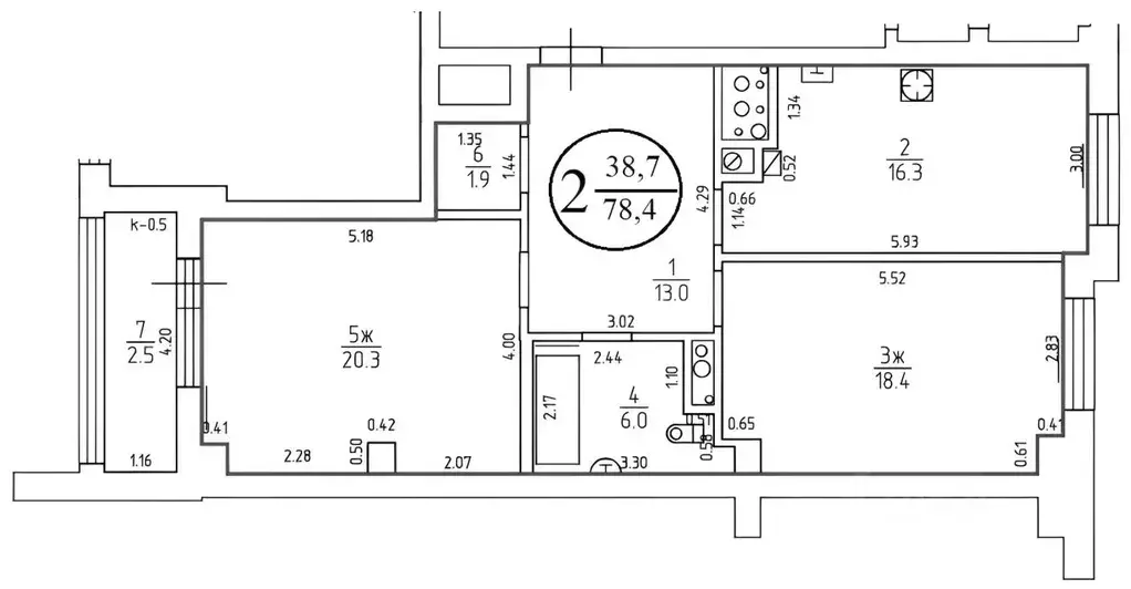 2-к кв. Калининградская область, Калининград ул. Сержанта Колоскова, 8 ... - Фото 2