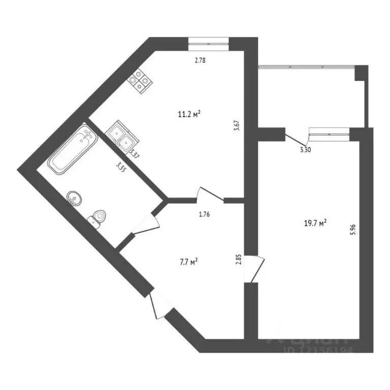 1-к кв. Тюменская область, Тюмень ул. Мельникайте, 136к1 (46.7 м) - Фото 2