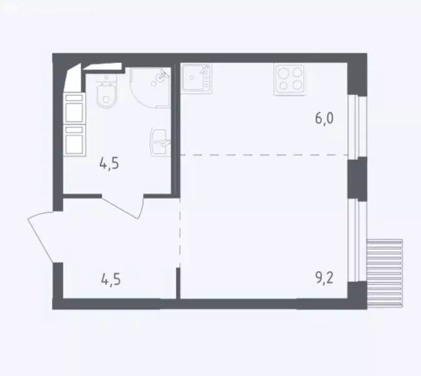 Квартира-студия: Мытищи, 1-й Стрелковый переулок, 1 (24 м) - Фото 1