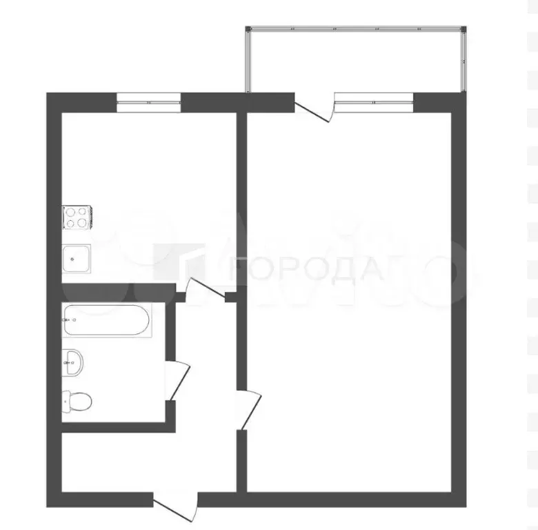 1-к. квартира, 35 м, 1/9 эт. - Фото 0
