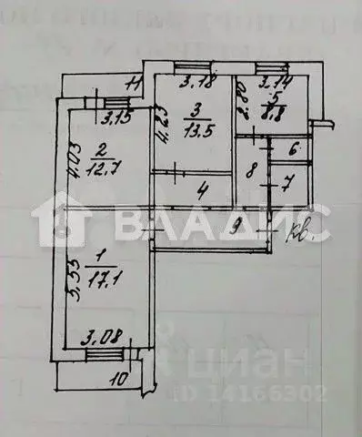 3-к кв. Белгородская область, Белгород ул. Буденного, 15 (73.4 м) - Фото 2