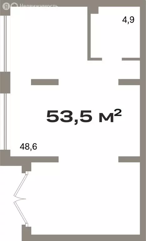 Помещение свободного назначения (53.45 м) - Фото 1