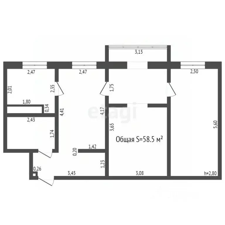 3-к кв. Кемеровская область, Ленинск-Кузнецкий просп. Кирова, 100Б ... - Фото 2