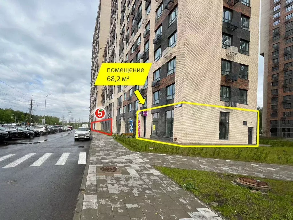 ЖК «Новоград Павлино , 68,2 м2, торговое помещение - Фото 0