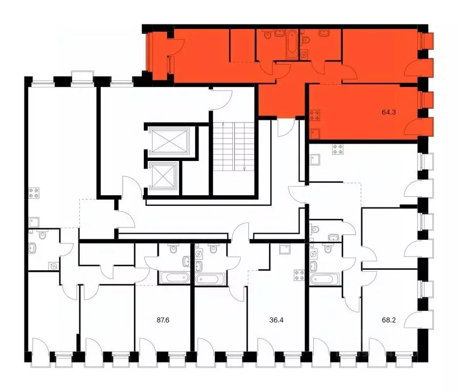 2-к кв. Татарстан, Казань Сиберово жилой комплекс, 2 (64.3 м) - Фото 2