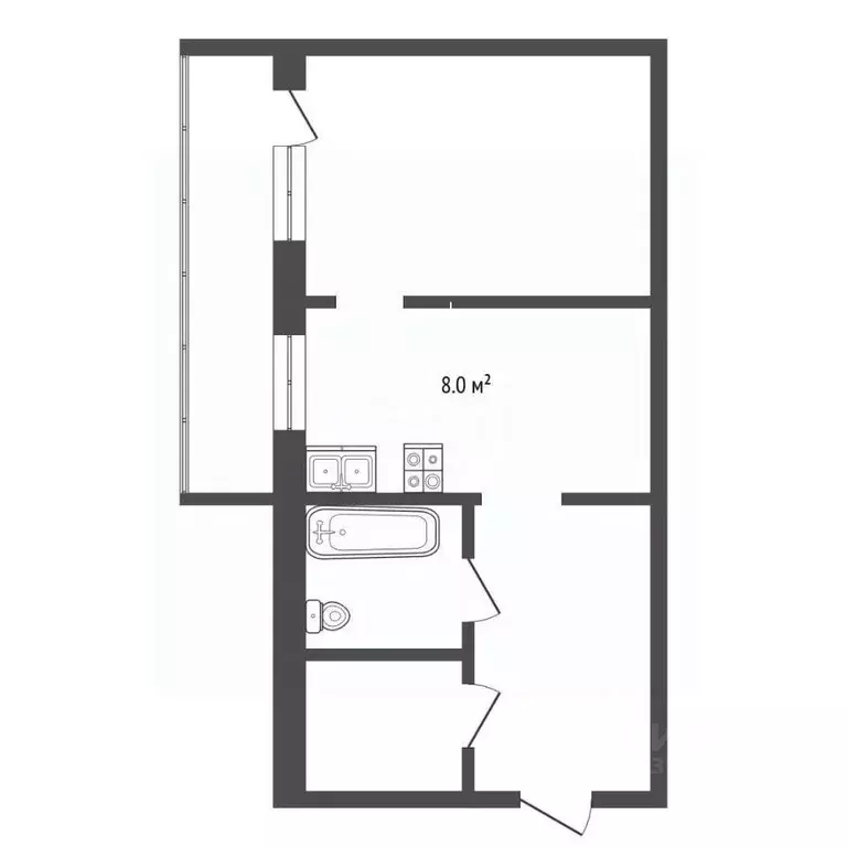 1-к кв. Тюменская область, Тюмень ул. Московский Тракт, 139 (35.3 м) - Фото 1