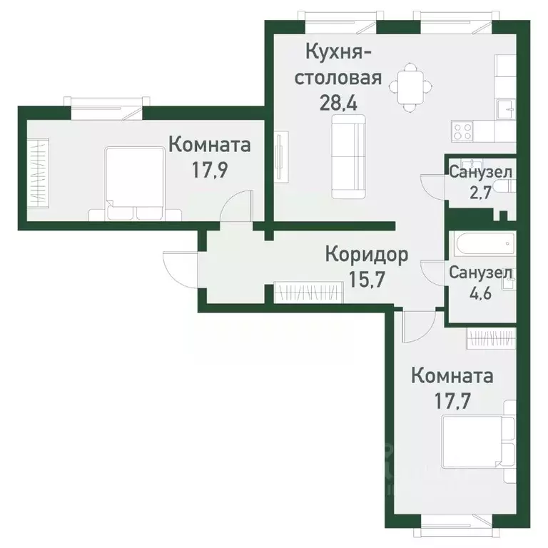 2-к кв. Челябинская область, Челябинский городской округ, пос. ... - Фото 0