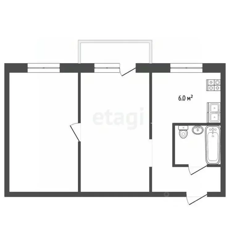 2-к кв. Ярославская область, Рыбинск ул. Ворошилова, 17 (46.2 м) - Фото 2