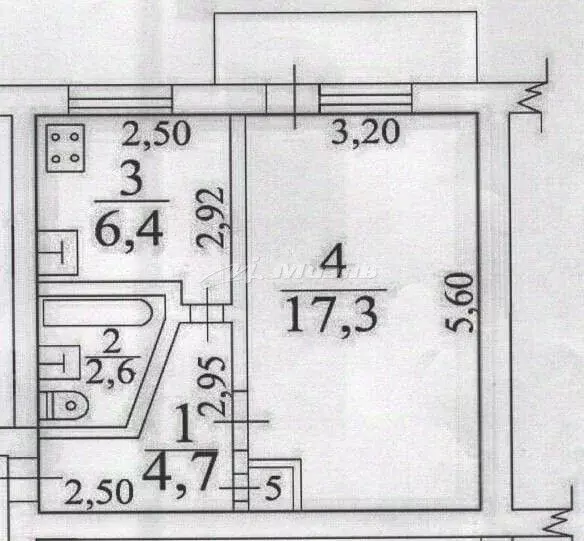 1-к кв. Крым, Симферополь ул. Кечкеметская, 93 (31.2 м) - Фото 2
