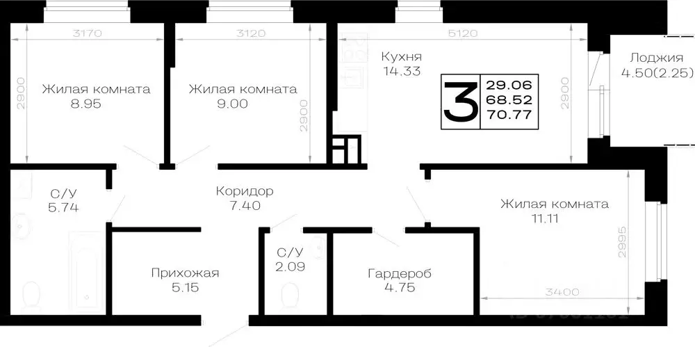 3-к кв. Краснодарский край, Анапа муниципальный округ, Нижняя ... - Фото 0