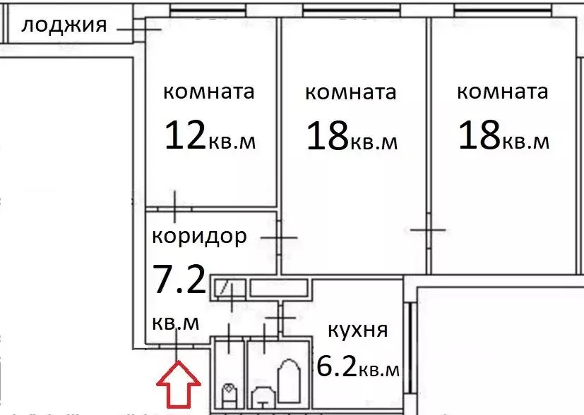 3-к кв. Санкт-Петербург ул. Композиторов, 33/5 (65.0 м) - Фото 0