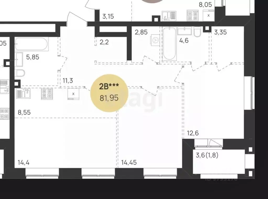 3-к кв. Татарстан, Казань Краснококшайская ул., 60 (81.4 м) - Фото 2