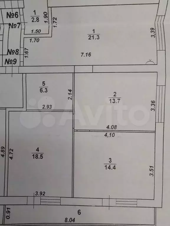 3-к. квартира, 74,2 м, 2/3 эт. - Фото 0