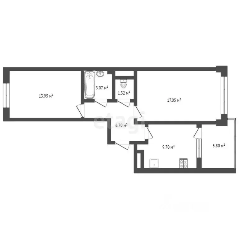 2-к кв. Крым, Евпатория просп. Победы, 85А (52.0 м) - Фото 2
