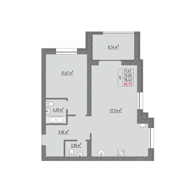 1-к кв. Ивановская область, Иваново Кооперативная ул., 3 (80.79 м) - Фото 0