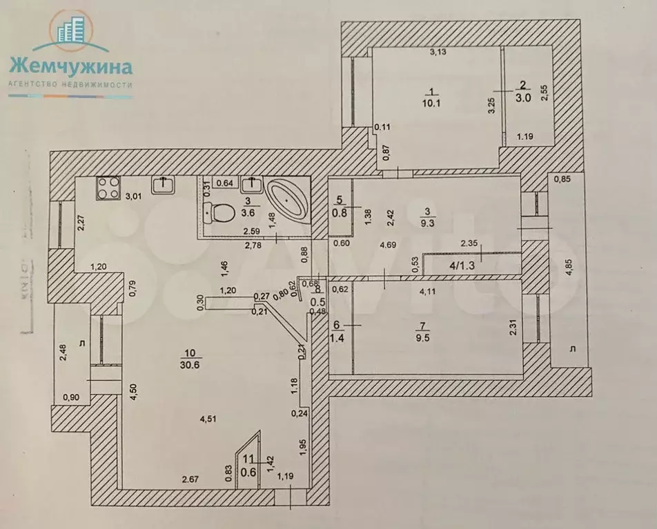 3-к. квартира, 74 м, 5/9 эт. - Фото 0