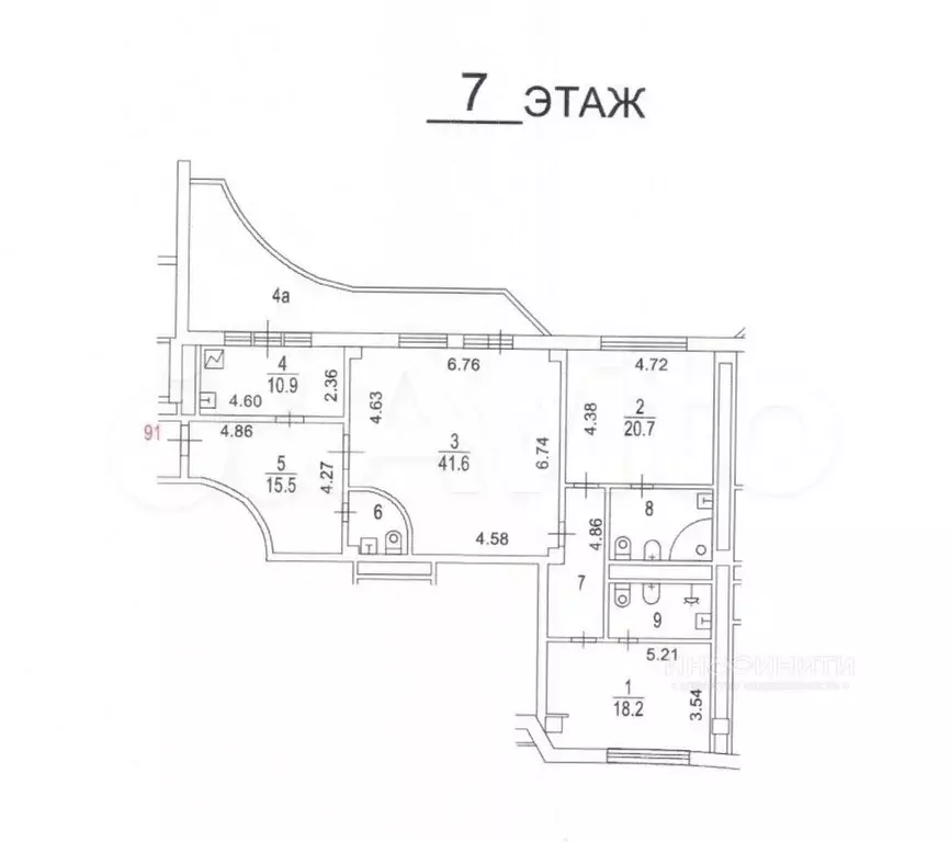 3-к. квартира, 152,4 м, 7/15 эт. - Фото 0