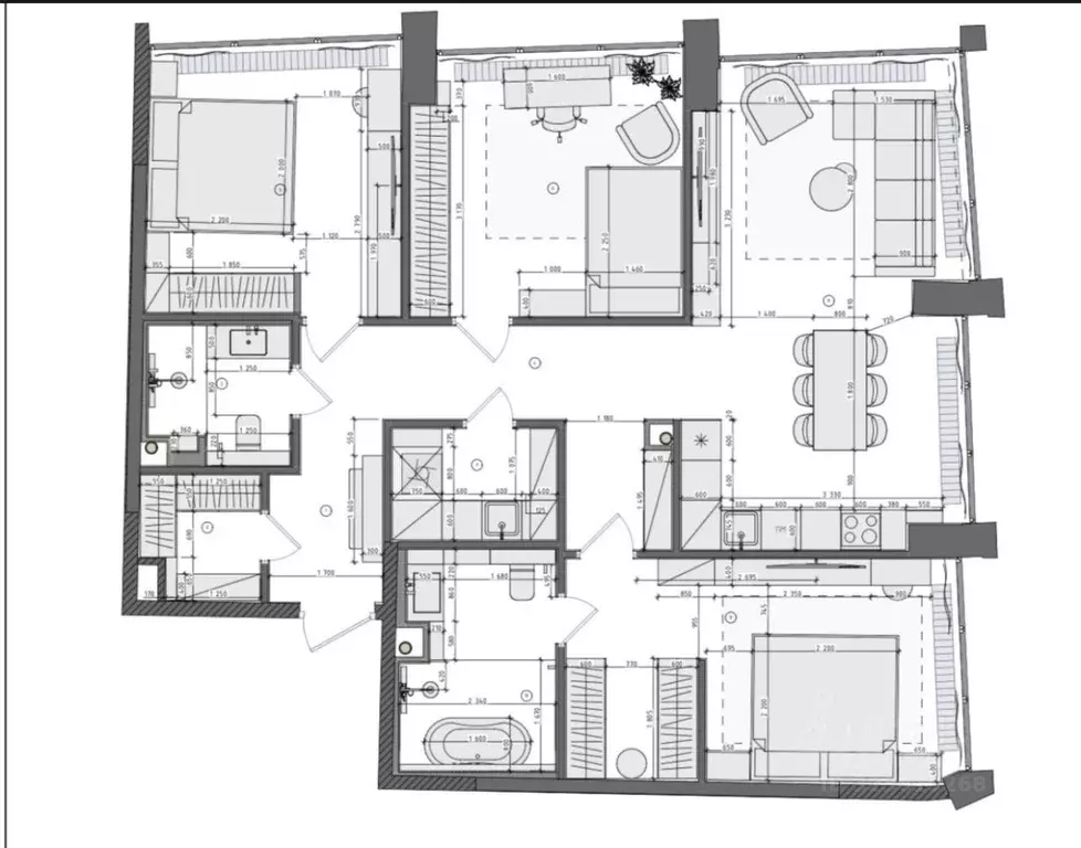 4-к кв. Москва Летниковская ул., 11к1 (120.0 м) - Фото 2