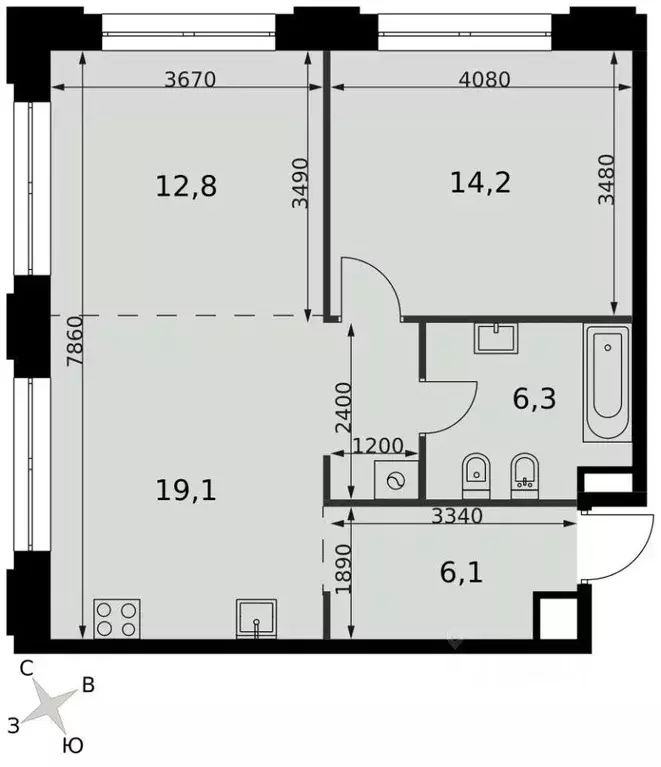 2-к кв. Москва ул. Шеногина, 2 (58.5 м) - Фото 1