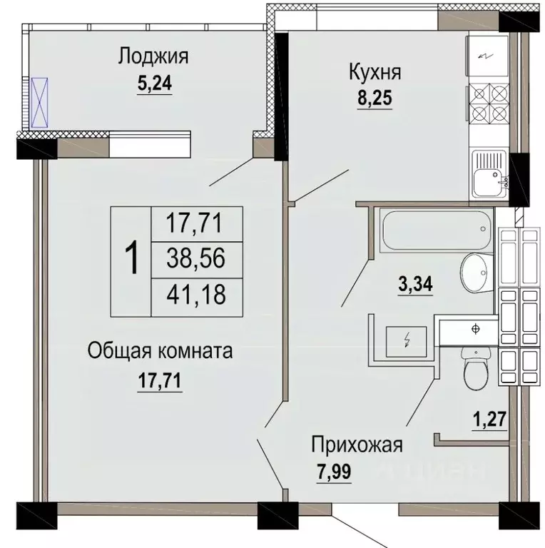 1-к кв. Белгородская область, Старый Оскол Степной мкр, 34 (41.18 м) - Фото 0