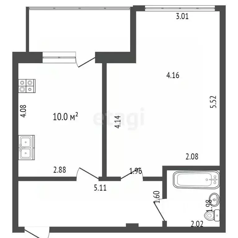 1-к кв. Севастополь ул. Челюскинцев, 57/1 (46.2 м) - Фото 1