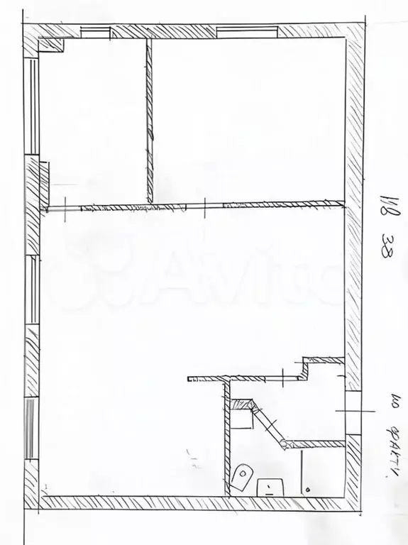 2-к. квартира, 46 м, 2/2 эт. - Фото 0