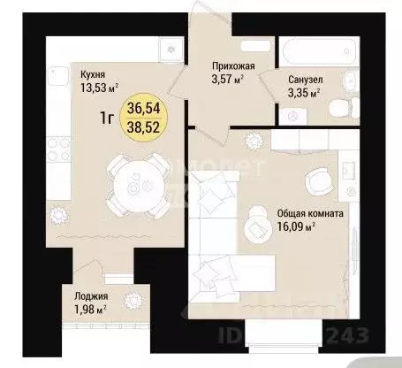 1-к кв. Марий Эл, Йошкар-Ола ул. Карла Либкнехта, 77 (38.5 м) - Фото 2