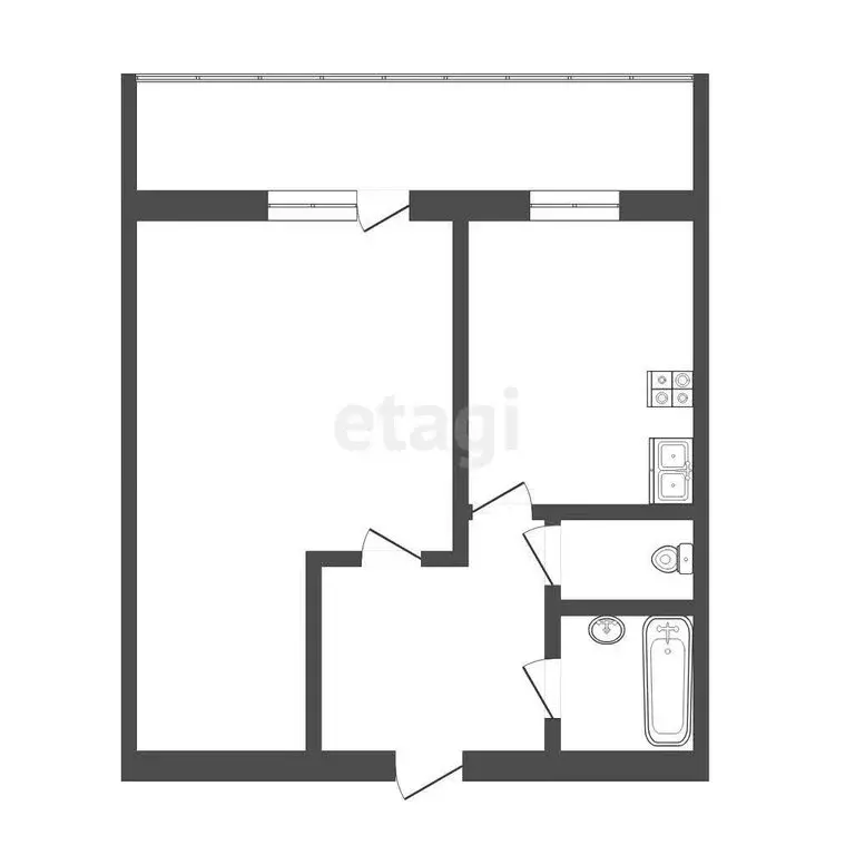 1-комнатная квартира: Тюмень, Станционная улица, 26В (34 м) - Фото 0