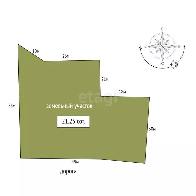 Участок в Санкт-Петербург, Большая Озёрная улица (21.25 м) - Фото 1
